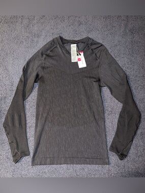 Kipsta Decathlon Men's Long-Sleeve Crew Base Layer Shirt - Charcoal Black